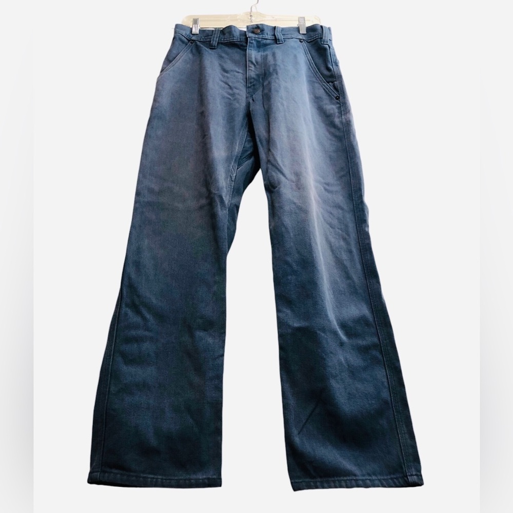 VTG 90s Y2K Patagonia Utility Workwear Pants L Blue Mens Straight 32 Waist jeans - Picture 4 of 13